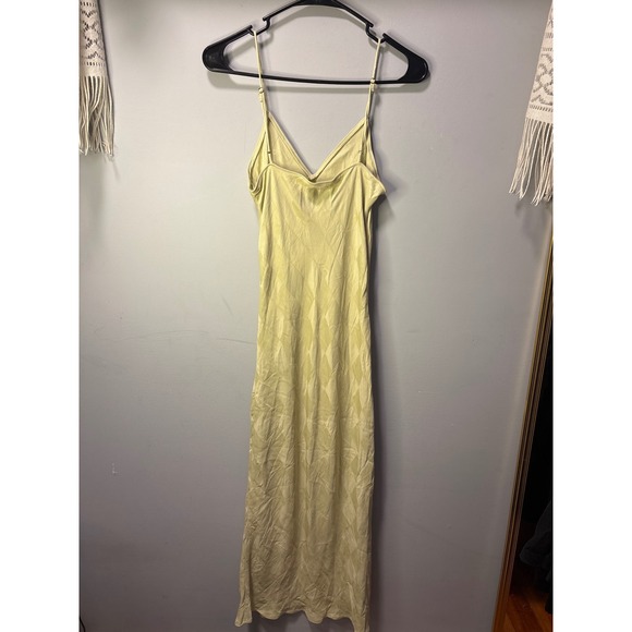 Pistola Mari Slip Jacquard Midi Dress Champagne Citron XS P1559JSA - Picture 3 of 5